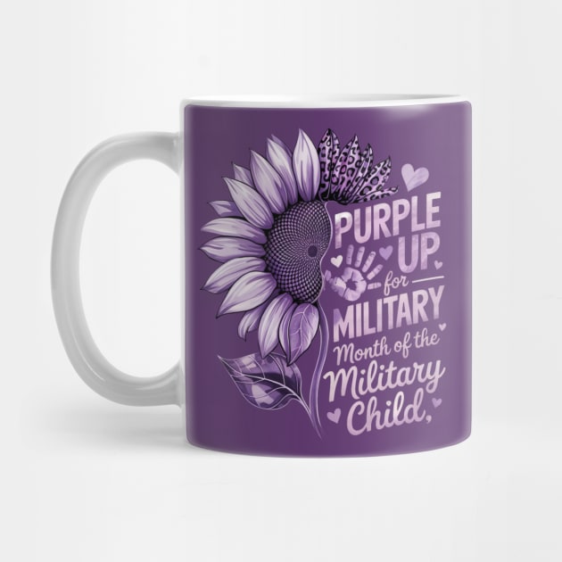 Sunflower Purple Up For Military Kids Military Child Month by ArtistTee ⭐⭐⭐⭐⭐